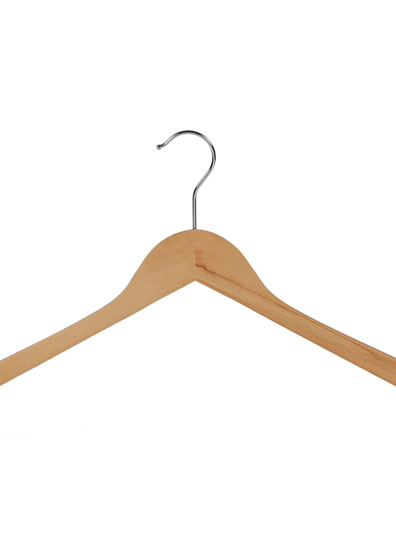 Kledinghanger - Volwassenen - 7102BA - 30 Stuks - Blousehanger - Shirthanger - Lotushout - Naturel Gelakt - Geknikt Model - 44 cm - Kleerhanger