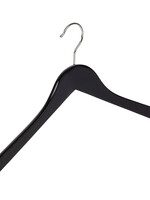 Kledinghanger - Volwassenen - 7102BA - 10 Stuks - Blousehanger - Shirthanger - Lotushout - Zwart Gelakt - Geknikt Model - 44 cm - Kleerhanger
