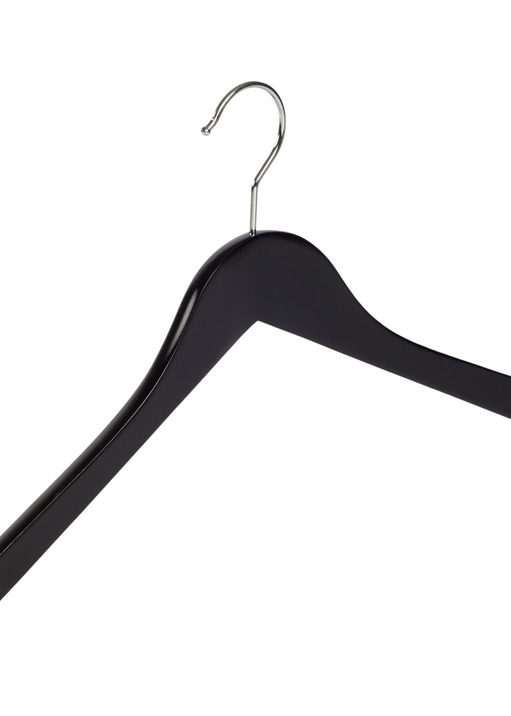 Kledinghanger - Volwassenen - 7102BA - 40 Stuks - Blousehanger - Shirthanger - Lotushout - Zwart Gelakt - Geknikt Model - 44 cm - Kleerhanger