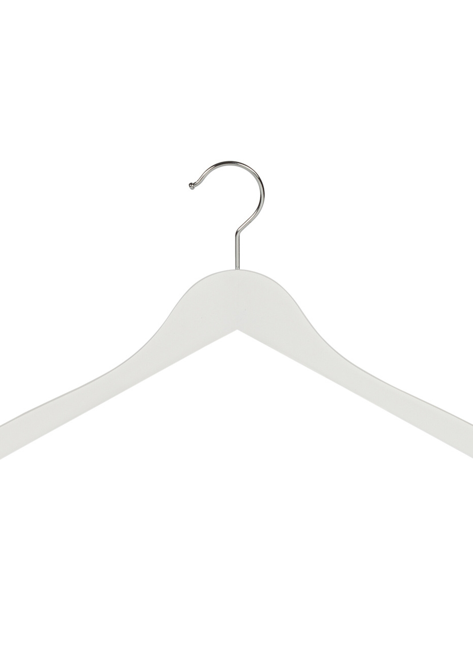 Kledinghanger - Volwassenen - 7102BA - 10 Stuks - Blousehanger - Shirthanger - Lotushout - Wit Gelakt - Geknikt Model - 44 cm - Kleerhanger