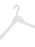 Kledinghanger - Volwassenen - 7102BA - 20 Stuks - Blousehanger - Shirthanger - Lotushout - Wit Gelakt - Geknikt Model - 44 cm - Kleerhanger