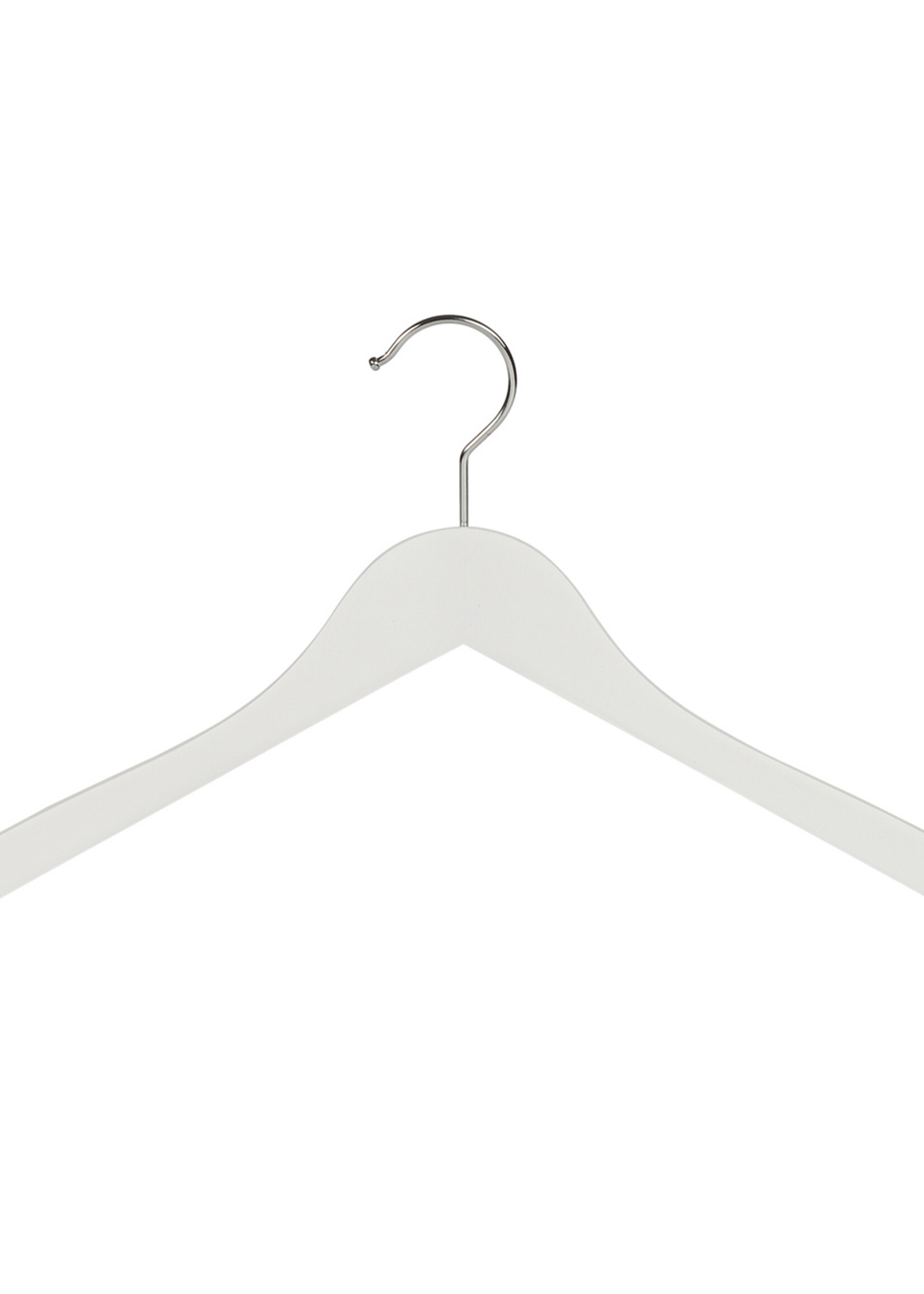 Kledinghanger - Volwassenen - 7102BA - 50 Stuks - Blousehanger - Shirthanger - Lotushout - Wit Gelakt - Geknikt Model - 44 cm - Kleerhanger