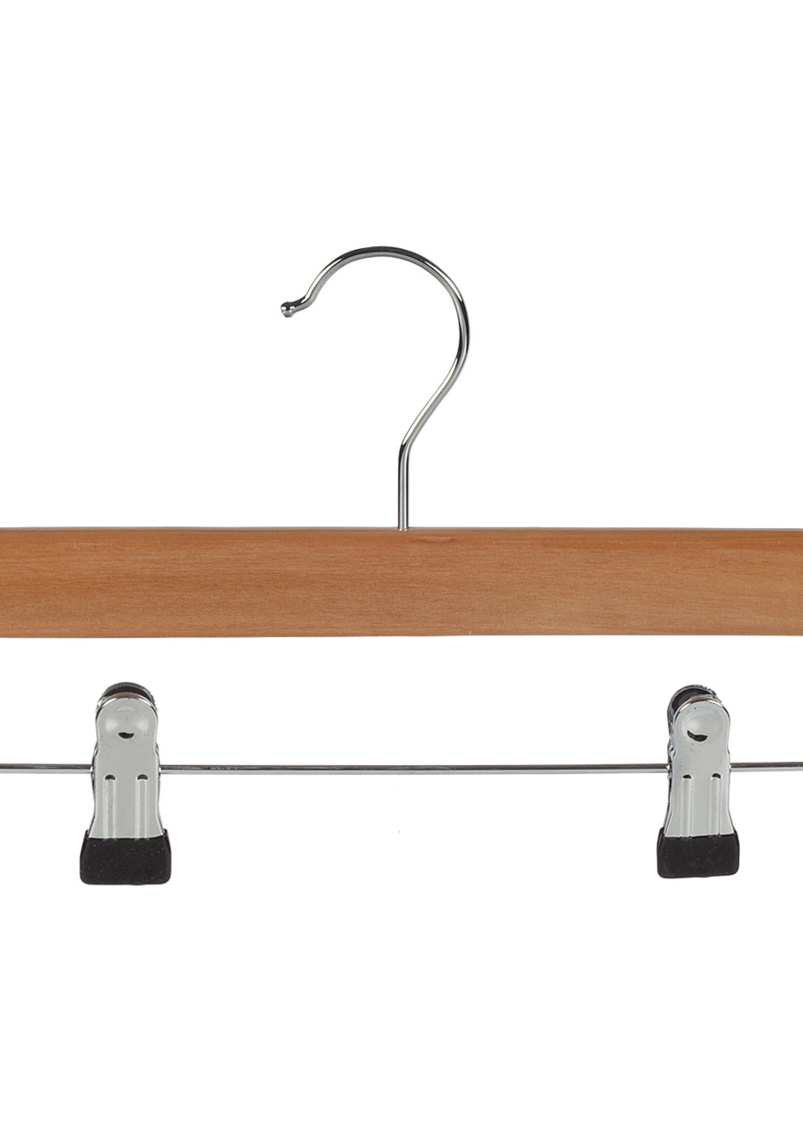 Knijperhanger - Baby - 7106BA - 10 Stuks - Lotushout - Naturel Gelakt - Verschuifbare Anti-slip knijpers - 28 cm - Rokhanger - Broekhanger - Pantalonhanger - Babybügel