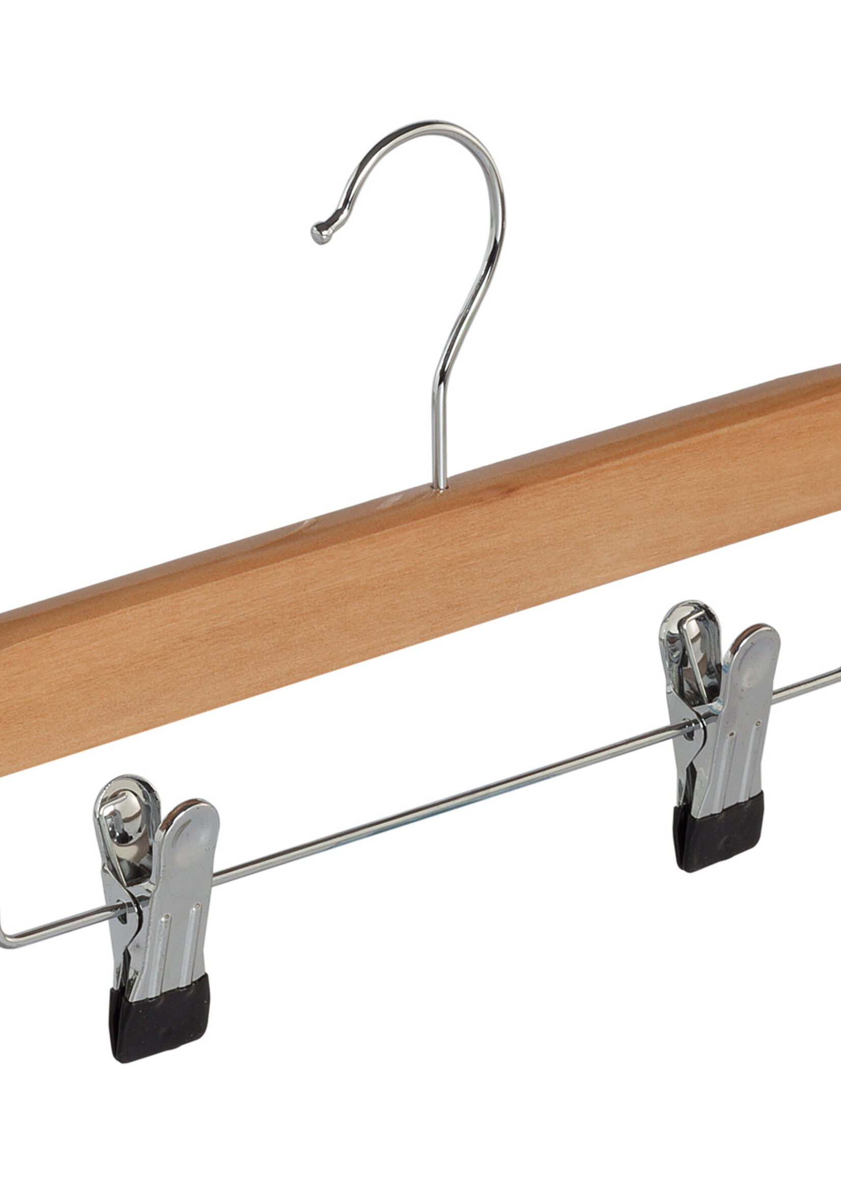 Knijperhanger - Baby - 7106BA - 20 Stuks - Lotushout - Naturel Gelakt - Verschuifbare Anti-slip knijpers - 28 cm - Rokhanger - Broekhanger - Pantalonhanger - Babybügel