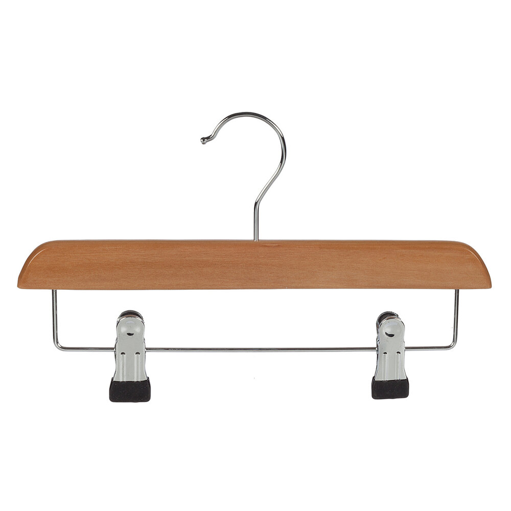 Knijperhanger - Baby - 7106BA - 30 Stuks - Lotushout - Naturel Gelakt - Verschuifbare Anti-slip knijpers - 28 cm - Rokhanger - Broekhanger - Pantalonhanger - Babybügel