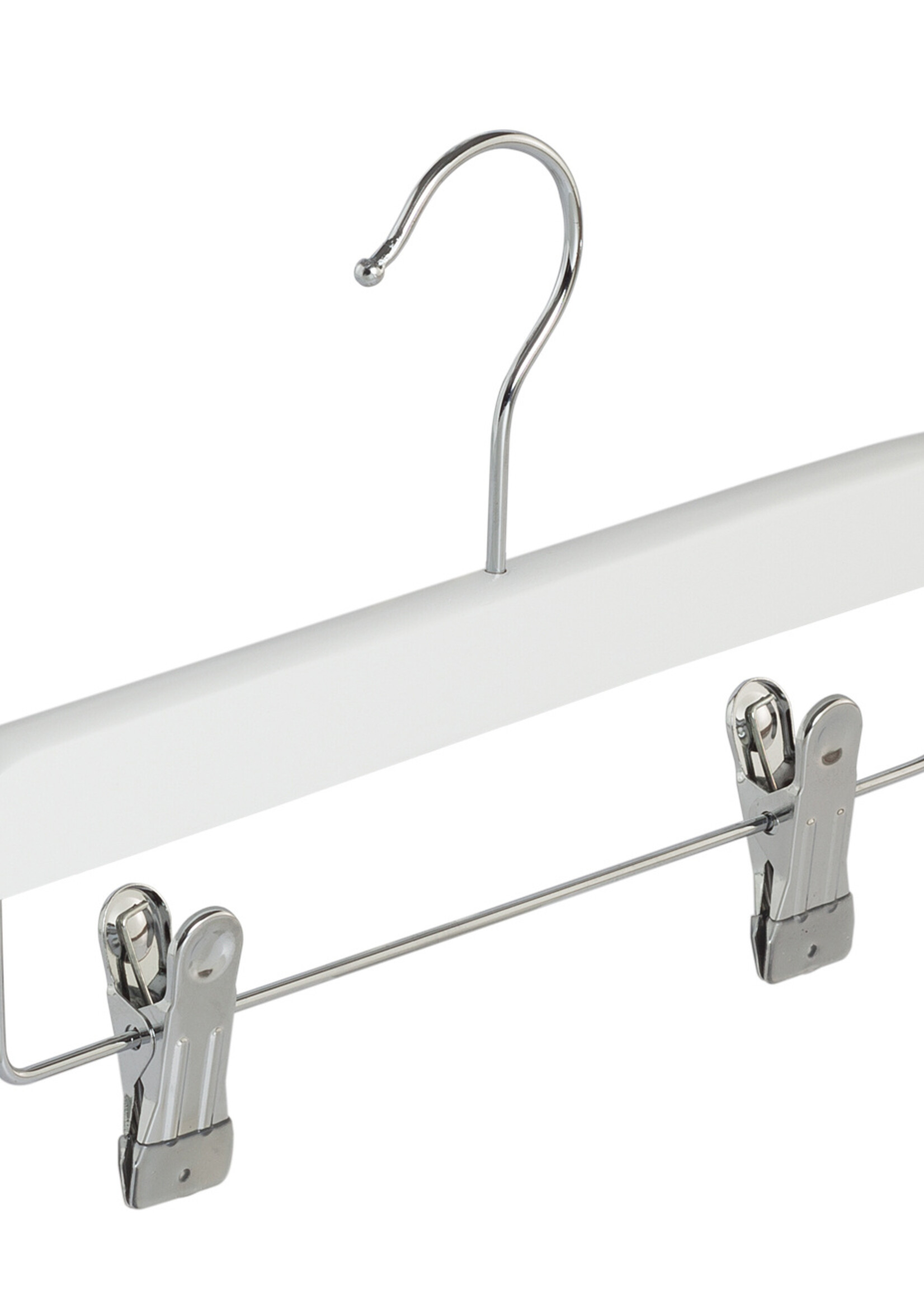 Knijperhanger - Baby - 7106BA - 20 Stuks - Lotushout - Wit Gelakt - Verschuifbare Anti-slip knijpers - 28 cm - Rokhanger - Broekhanger - Pantalonhanger - Babybügel