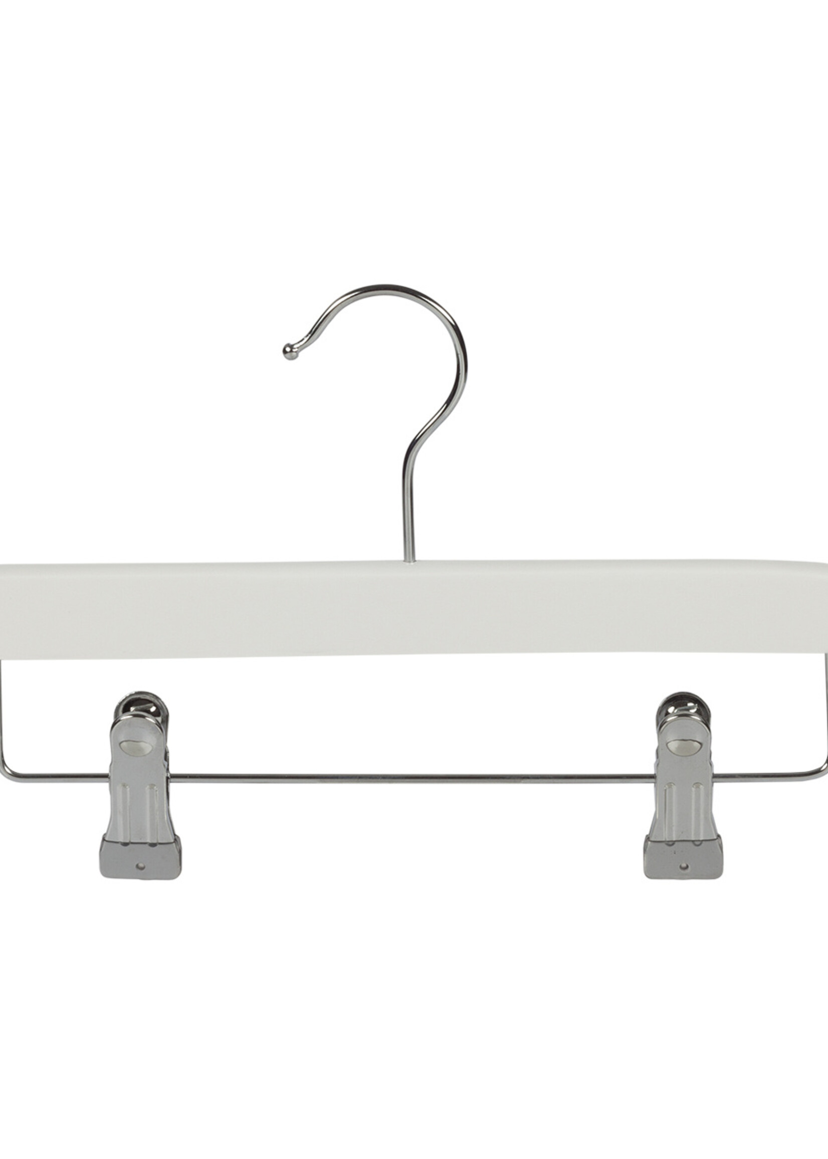 Knijperhanger - Baby - 7106BA - 50 Stuks - Lotushout - Wit Gelakt - Verschuifbare Anti-slip knijpers - 28 cm - Rokhanger - Broekhanger - Pantalonhanger - Babybügel