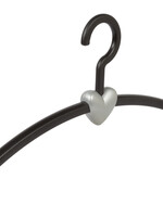 Garderobehanger - Jassenhanger - Volwassenen - 710720 - 12 Stuks - Eve - Kunststof - Zwart - Zilver - 45 cm - Kledinghanger - Kleerhanger