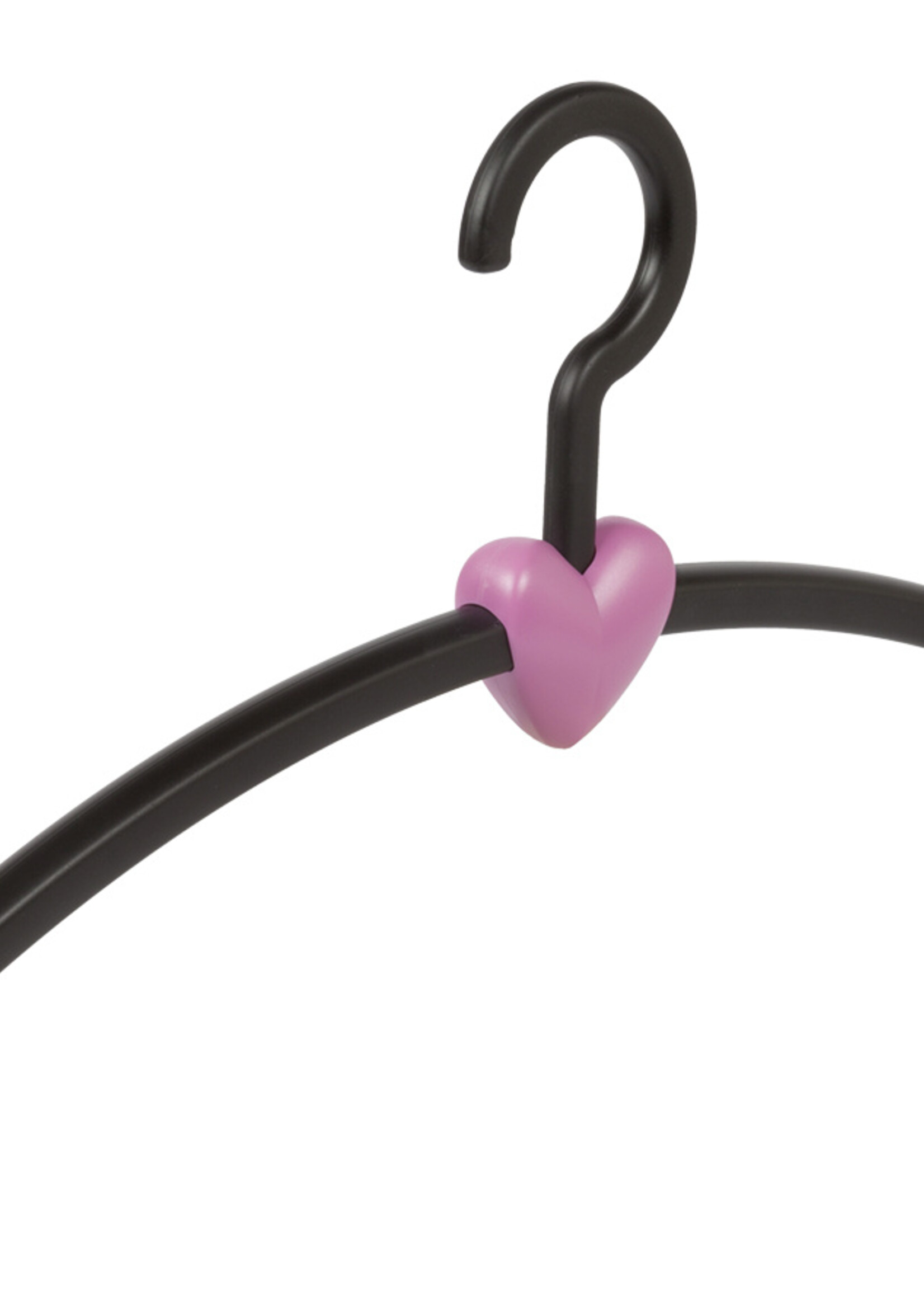 Garderobehanger - Jassenhanger - Volwassenen - 710734 - 12 Stuks - Eve - Kunststof - Zwart - Roze - 45 cm - Kledinghanger - Kleerhanger