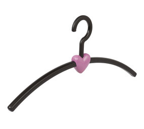 Garderobehanger - Jassenhanger - Volwassenen - 710734 - 6 Stuks - Eve - Kunststof - Zwart - Roze - 45 cm - Kledinghanger - Kleerhanger