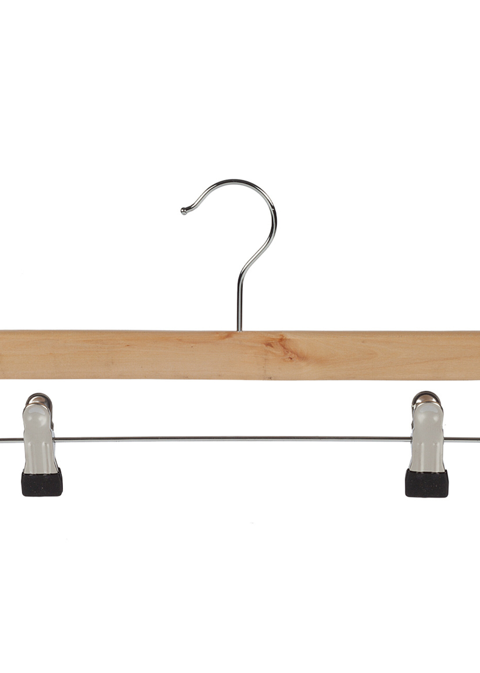 Knijperhanger - Kinderen - 7107BA - 30 Stuks - Lotushout - Naturel Gelakt - Verschuifbare Anti-slip knijpers - 34 cm - Rokhanger - Broekhanger - Pantalonhanger - Kinderhanger