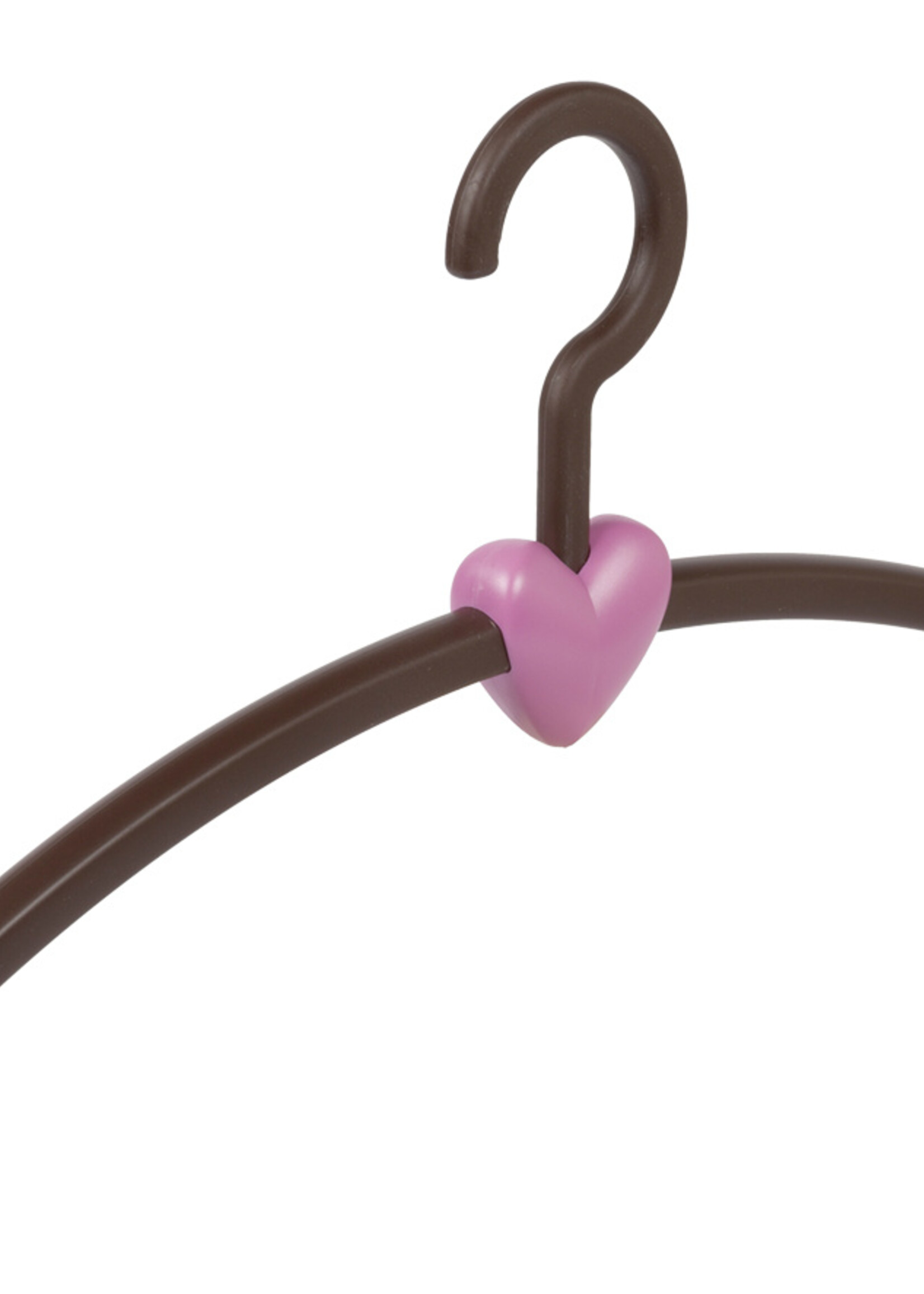 Garderobehanger - Jassenhanger - Volwassenen - 710834 - 6 Stuks - Eve - Kunststof - Bruin - Roze - 45 cm - Kledinghanger - Kleerhanger