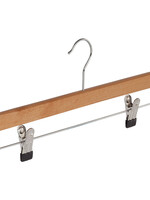 Knijperhanger - Volwassenen - 7108BA - 50 Stuks - Lotushout - Naturel Gelakt - Verschuifbare Anti-slip knijpers - 40 cm - Rokhanger - Broekhanger - Pantalonhanger