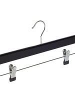 Knijperhanger - Volwassenen - 7108BA - 20 Stuks - Lotushout - Zwart Gelakt - Verschuifbare Anti-slip knijpers - 40 cm - Rokhanger - Broekhanger - Pantalonhanger