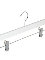 Knijperhanger - Volwassenen - 7108BA - 20 Stuks - Lotushout - Wit Gelakt - Verschuifbare Anti-slip knijpers - 40 cm - Rokhanger - Broekhanger - Pantalonhanger