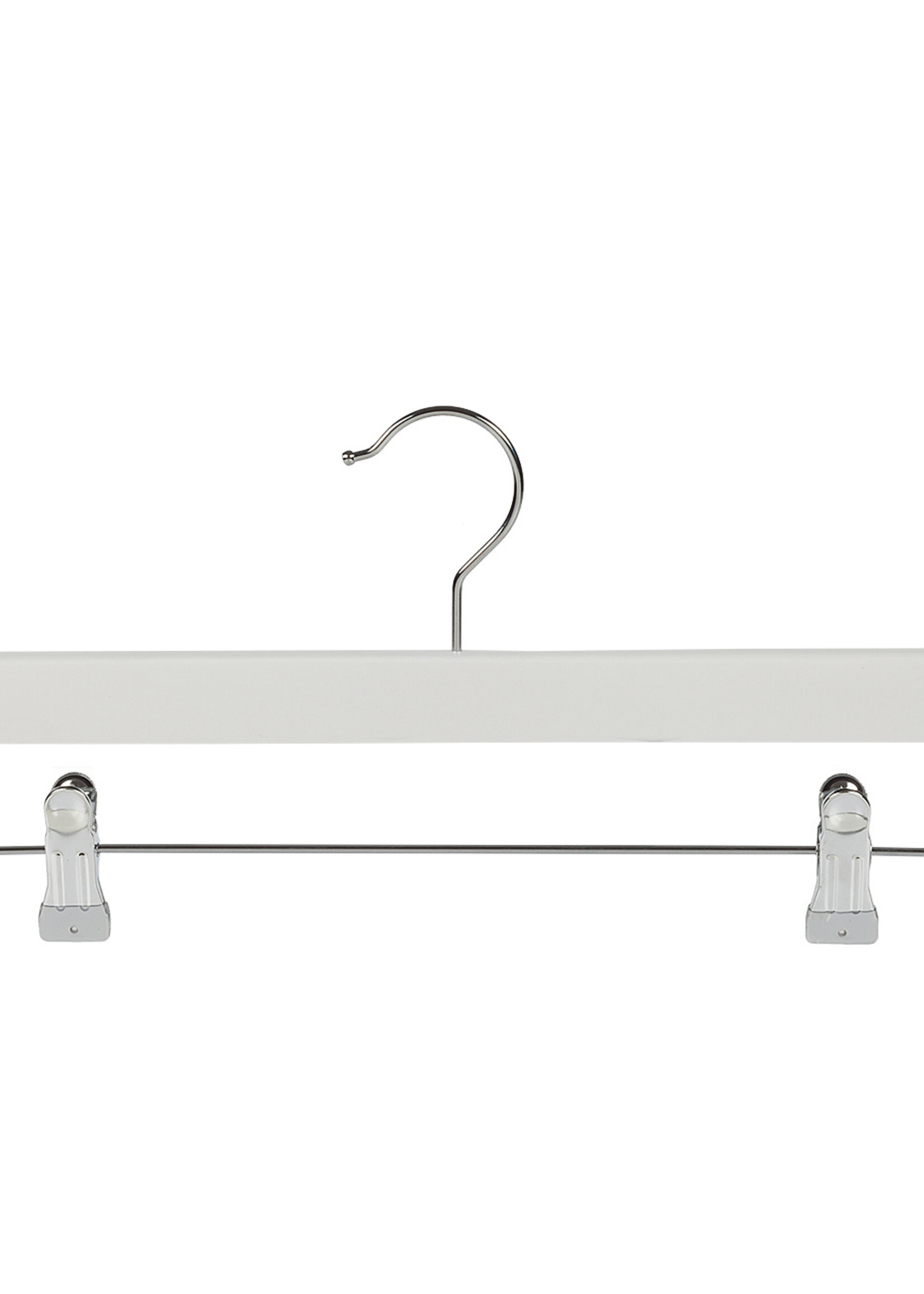 Knijperhanger - Volwassenen - 7108BA - 20 Stuks - Lotushout - Wit Gelakt - Verschuifbare Anti-slip knijpers - 40 cm - Rokhanger - Broekhanger - Pantalonhanger
