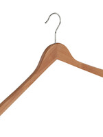 Kledinghanger - Volwassenen - 7110BA - 20 Stuks - Blousehanger - Shirthanger - Lotushout - Naturel Gelakt - Vlak Model - 44 cm - Kleerhanger