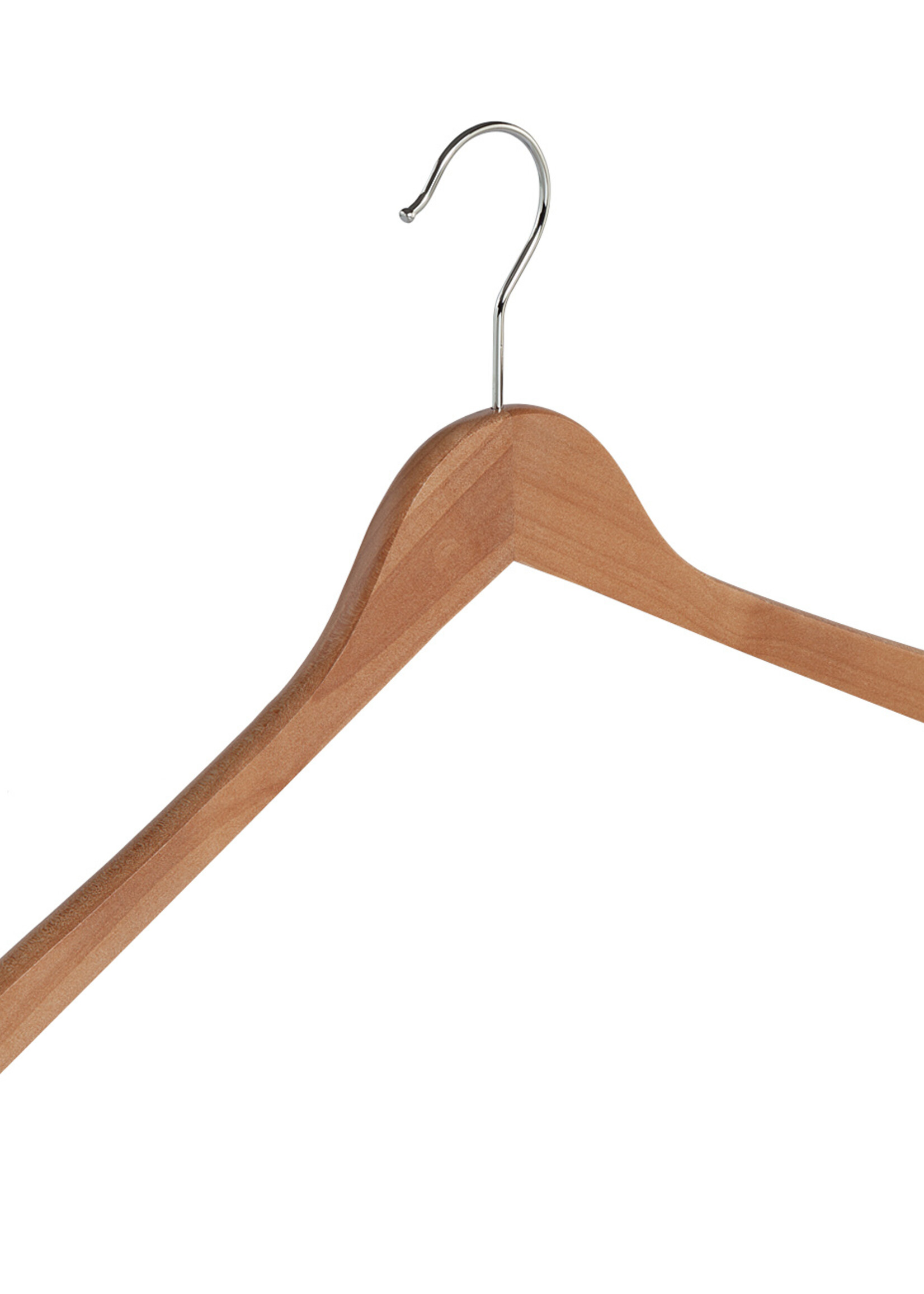 Kledinghanger - Volwassenen - 7110BA - 20 Stuks - Blousehanger - Shirthanger - Lotushout - Naturel Gelakt - Vlak Model - 44 cm - Kleerhanger