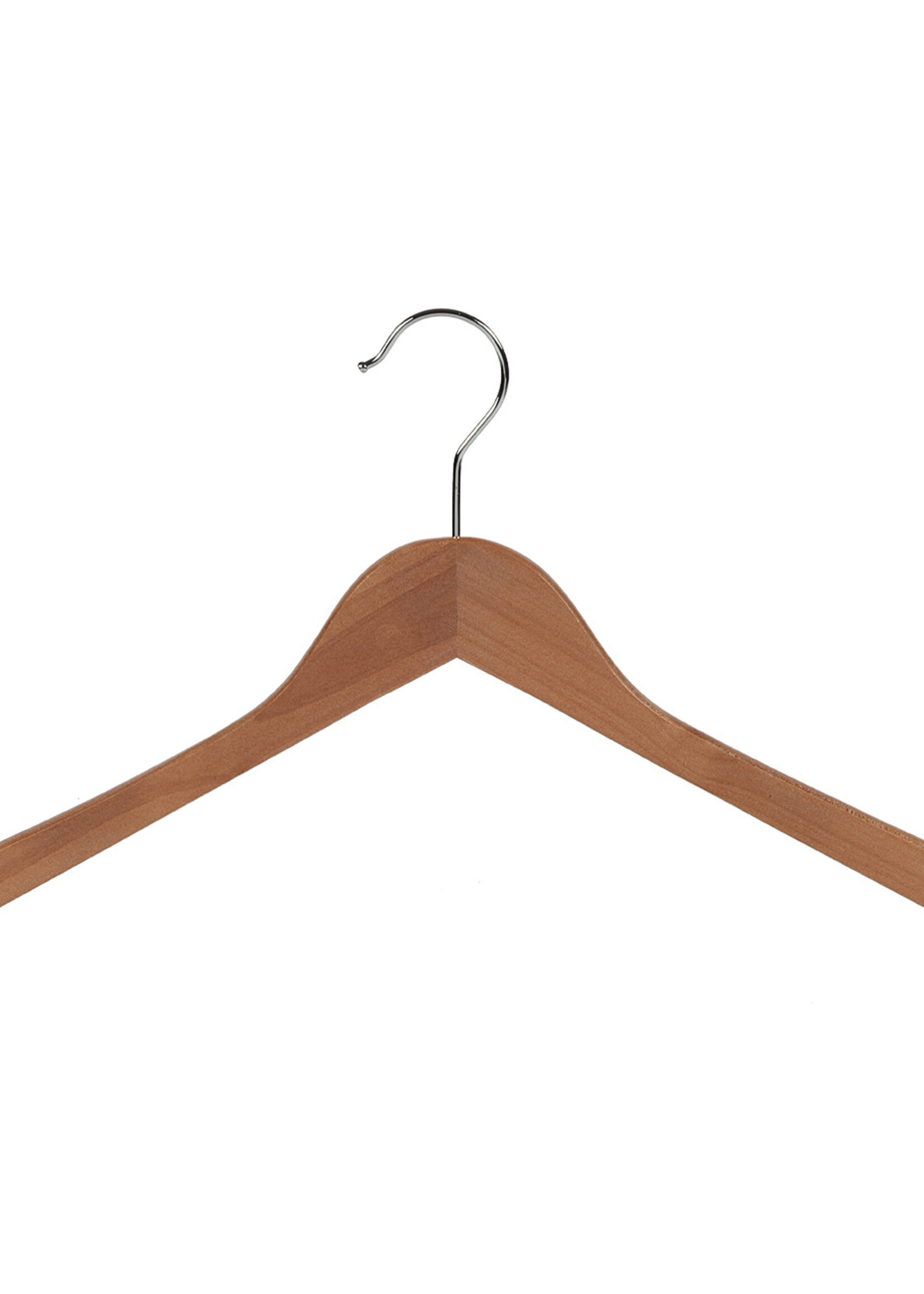 Kledinghanger - Volwassenen - 7110BA - 30 Stuks - Blousehanger - Shirthanger - Lotushout - Naturel Gelakt - Vlak Model - 44 cm - Kleerhanger