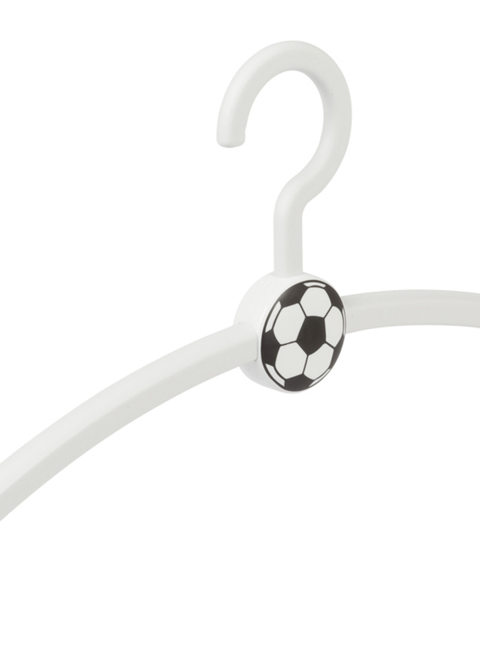 Garderobehanger - Jassenhanger - Volwassenen - 711110 - 24 Stuks - Fan - Voetbal - Kunststof - Wit - 45 cm - Kledinghanger - Kleerhanger - Voetbalhanger