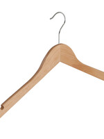 Kledinghanger - Volwassenen - 7111BA - 30 Stuks - Blousehanger - Shirthanger - Lotushout - Naturel Gelakt - Vlak Model - Rokinkepingen - 44 cm - Kleerhanger