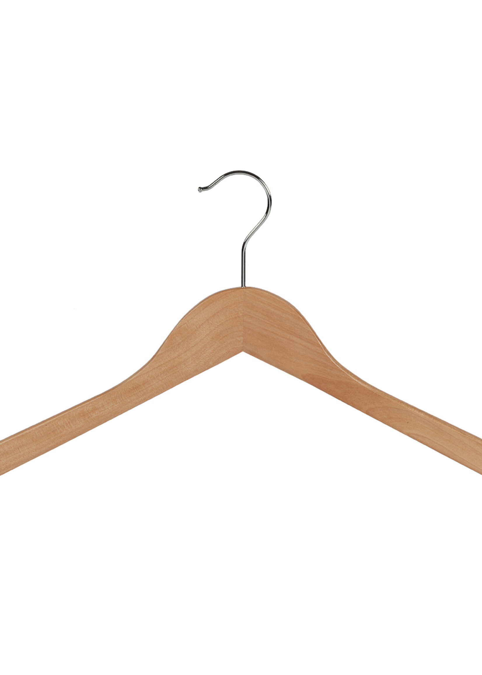 Kledinghanger - Volwassenen - 7111BA - 30 Stuks - Blousehanger - Shirthanger - Lotushout - Naturel Gelakt - Vlak Model - Rokinkepingen - 44 cm - Kleerhanger