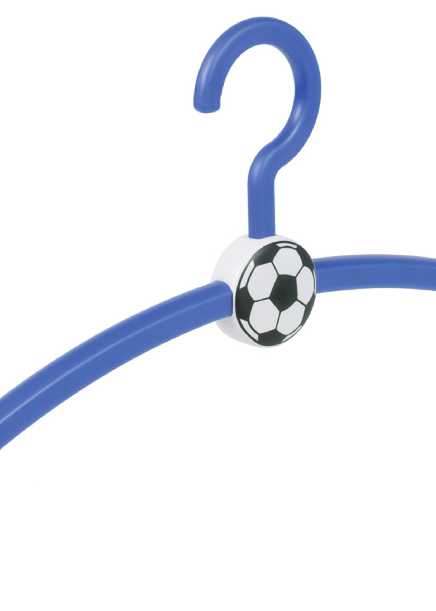Garderobehanger - Jassenhanger - Volwassenen - 711310 - 6 Stuks - Fan - Voetbal - Kunststof - Blauw - 45 cm - Kledinghanger - Kleerhanger - Voetbalhanger