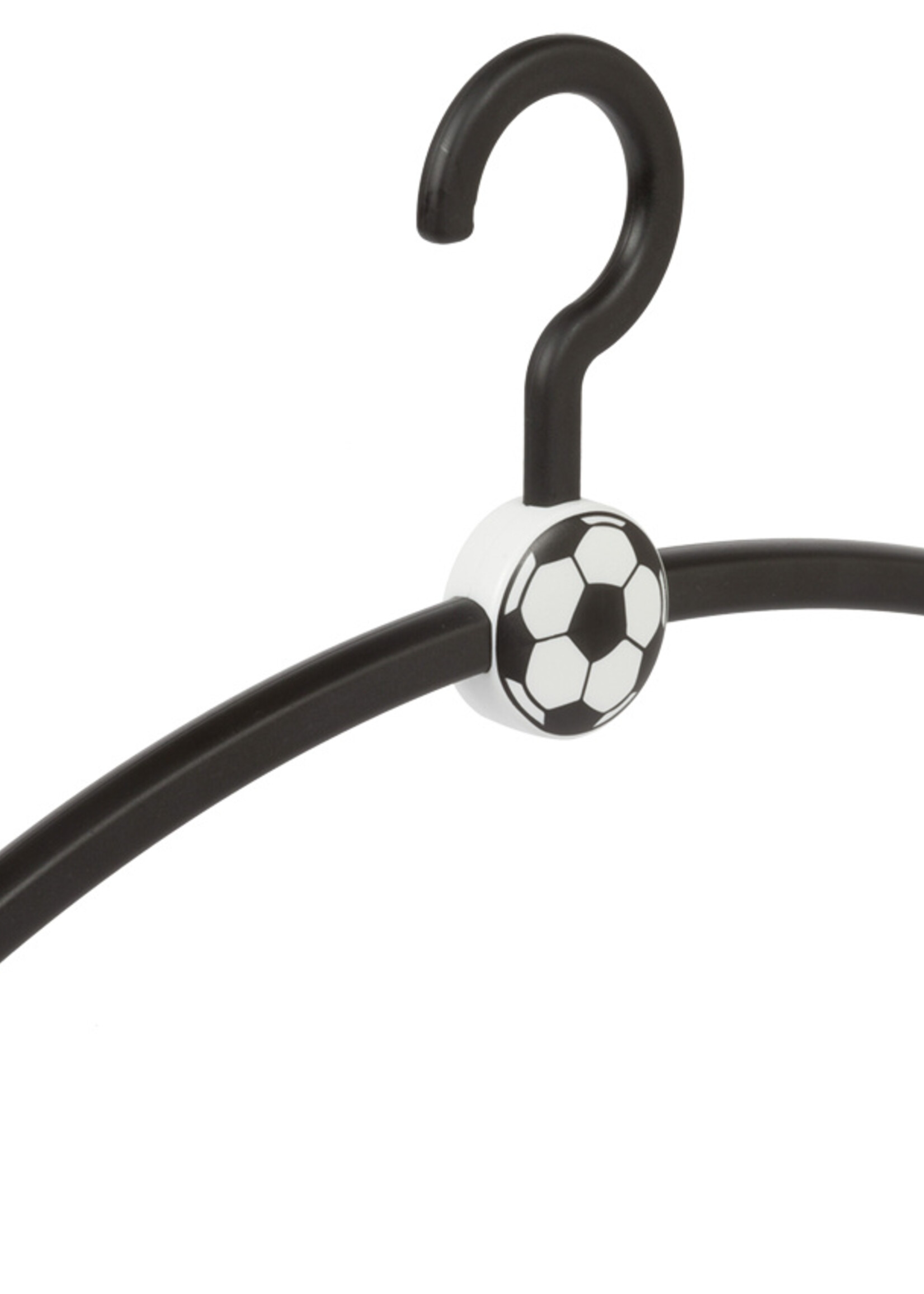 Garderobehanger - Jassenhanger - Volwassenen - 711710 - 24 Stuks - Fan - Voetbal - Kunststof - Zwart - 45 cm - Kledinghanger - Kleerhanger - Voetbalhanger