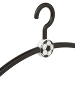 Garderobehanger - Jassenhanger - Volwassenen - 711710 - 6 Stuks - Fan - Voetbal - Kunststof - Zwart - 45 cm - Kledinghanger - Kleerhanger - Voetbalhanger