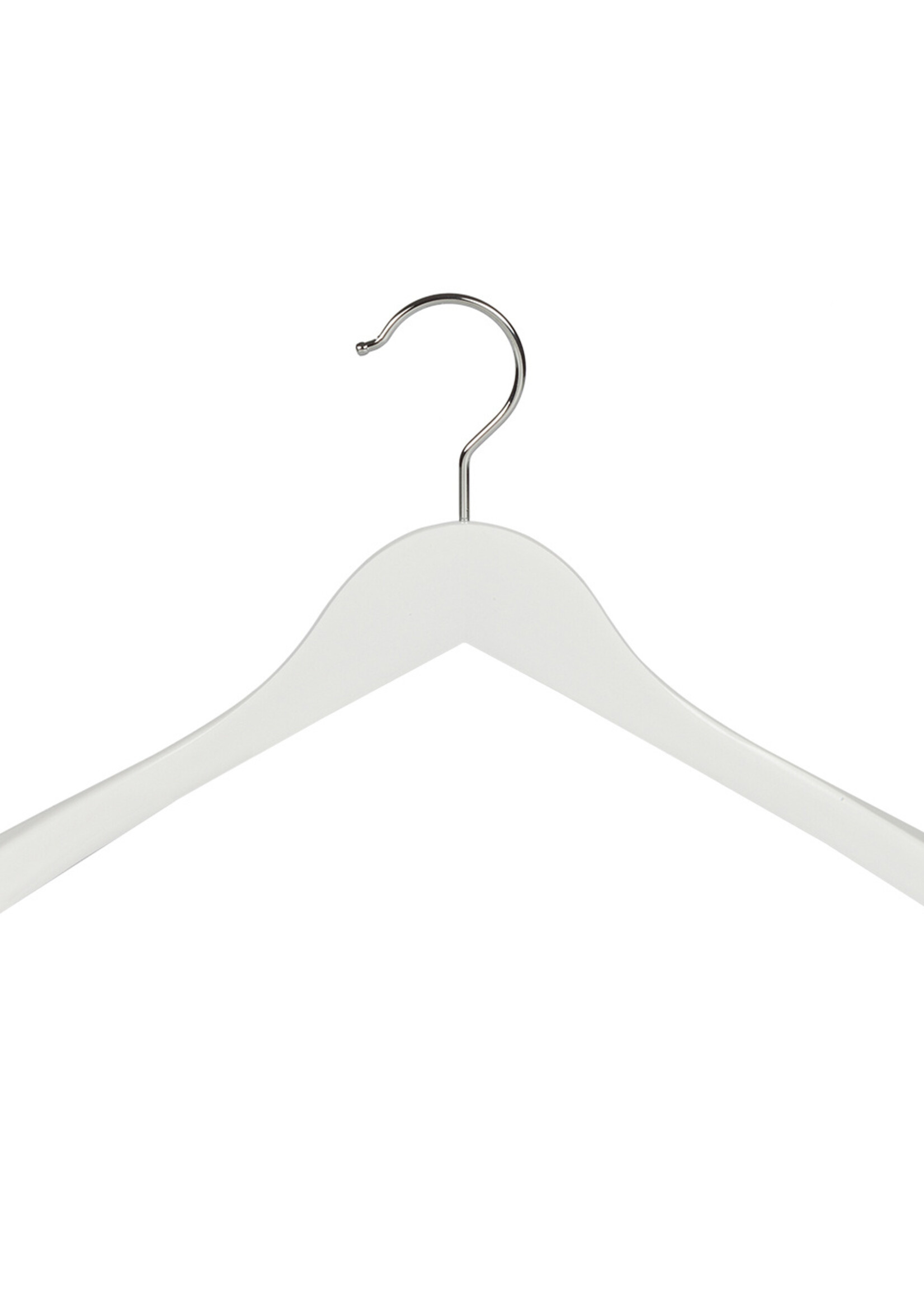 Mantelhanger - Kostuumhanger - Jassenhanger - Volwassenen - 7244BA - 20 Stuks - Lotushout - Wit Gelakt - Schouderverbreding 3 cm - 41 cm - Kledinghanger - Kleerhanger