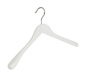 Mantelhanger - Kostuumhanger - Jassenhanger - Volwassenen - 7244BA - 24 Stuks - Lotushout - Wit Gelakt - Schouderverbreding 3 cm - 41 cm - Kledinghanger - Kleerhanger