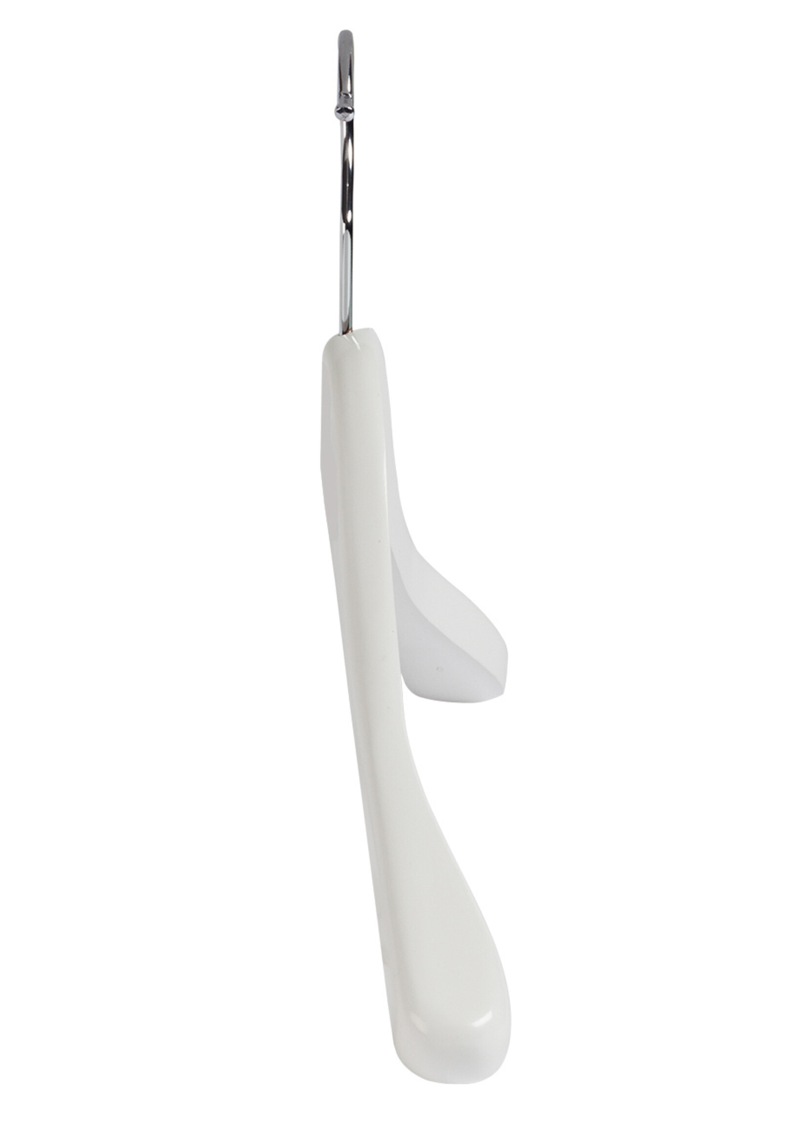Mantelhanger - Kostuumhanger - Jassenhanger - Volwassenen - 7244BA - 8 Stuks - Lotushout - Wit Gelakt - Schouderverbreding 3 cm - 41 cm - Kledinghanger - Kleerhanger