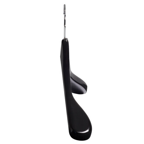 Mantelhanger - Kostuumhanger - Jassenhanger - Volwassenen - 7245BA - 12 Stuks - Lotushout - Zwart Gelakt - Schouderverbreding 4,5 cm - 44 cm - Kledinghanger - Kleerhanger