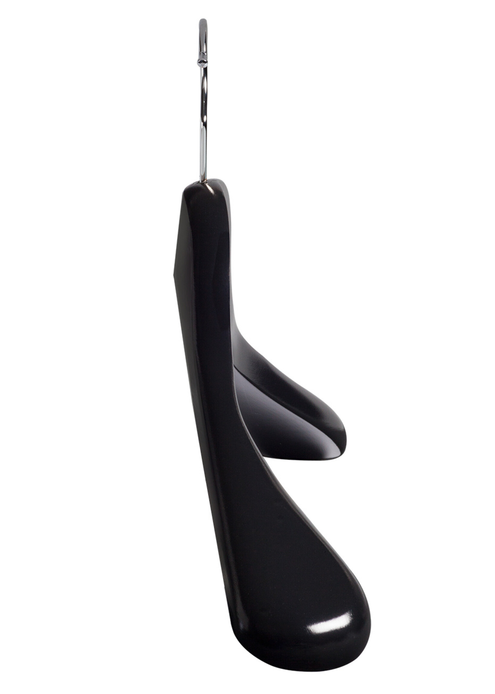 Mantelhanger - Kostuumhanger - Jassenhanger - Volwassenen - 7246BA - 20 Stuks - Lotushout - Zwart Gelakt - Schouderverbreding 6 cm - 44 cm - Kledinghanger - Kleerhanger