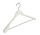 Mantelhanger - Kostuumhanger - Jassenhanger - Volwassenen - 7255BA - 12 Stuks - Lotushout - Wit Gelakt - Schouderverbreding 4,5 cm - Anti-slip Broeklat - 44 cm - Kledinghanger - Kleerhanger