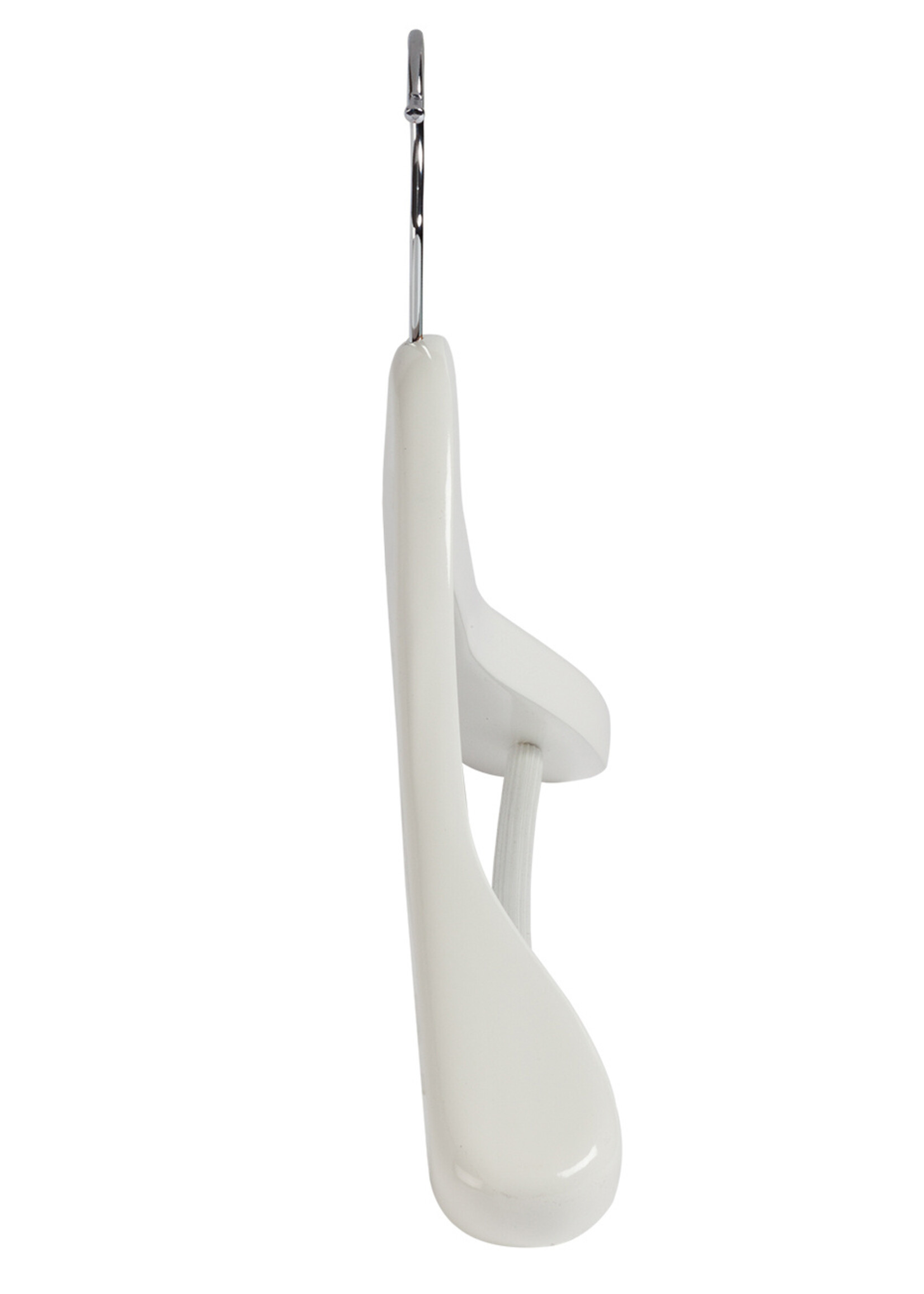 Mantelhanger - Kostuumhanger - Jassenhanger - Volwassenen - 7255BA - 8 Stuks - Lotushout - Wit Gelakt - Schouderverbreding 4,5 cm - Anti-slip Broeklat - 44 cm - Kledinghanger - Kleerhanger