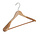Mantelhanger - Kostuumhanger - Jassenhanger - Volwassenen - 7256BA - 12 Stuks - Lotushout - Naturel Gelakt - Schouderverbreding 6 cm - Anti-slip Broeklat - 44 cm - Kledinghanger - Kleerhanger