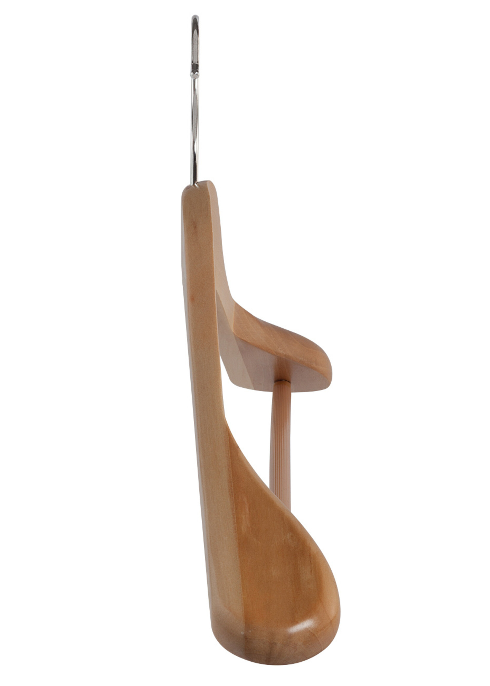 Mantelhanger - Kostuumhanger - Jassenhanger - Volwassenen - 7256BA - 8 Stuks - Lotushout - Naturel Gelakt - Schouderverbreding 6 cm - Anti-slip Broeklat - 44 cm - Kledinghanger - Kleerhanger