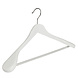 Mantelhanger - Kostuumhanger - Jassenhanger - Volwassenen - 7256BA - 10 Stuks - Lotushout - Wit Gelakt - Schouderverbreding 6 cm - Anti-slip Broeklat - 44 cm - Kledinghanger - Kleerhanger Mantelhanger - Kostuumhanger - Jassenhanger - Volwassenen - 7256BA - 10 Stuks - Lotushout - Wit Gelakt - Schouderverbreding 6 cm - Anti-slip Broeklat - 44 cm - Kledinghanger - Kleerhanger