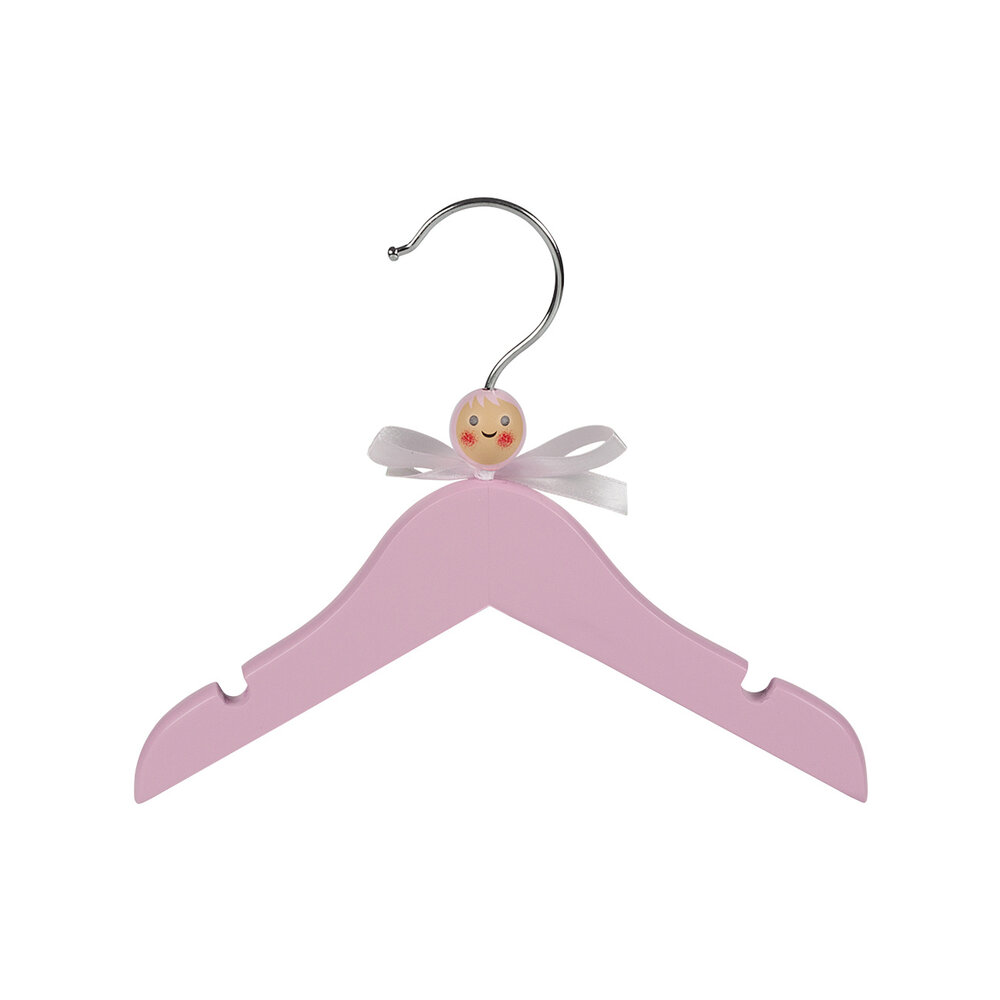 Kledinghanger - Baby - 7300 - 5 Stuks - Blousehanger - Shirthanger - Lotushout - Roze Gelakt - Vlak Model - Rokinkepingen - 24 cm - Kleerhanger - Babybügel