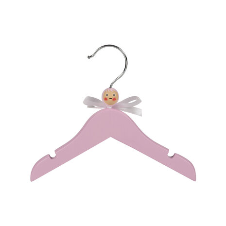 Kledinghanger - Baby - 7300 - 5 Stuks - Blousehanger - Shirthanger - Lotushout - Roze Gelakt - Vlak Model - Rokinkepingen - 24 cm - Kleerhanger - Babybügel