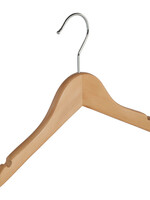 Kledinghanger - Baby - 7301BA - 10 Stuks - Blousehanger - Shirthanger - Lotushout - Naturel Gelakt - Vlak Model - Rokinkepingen - 28 cm - Kleerhanger - Babyhanger