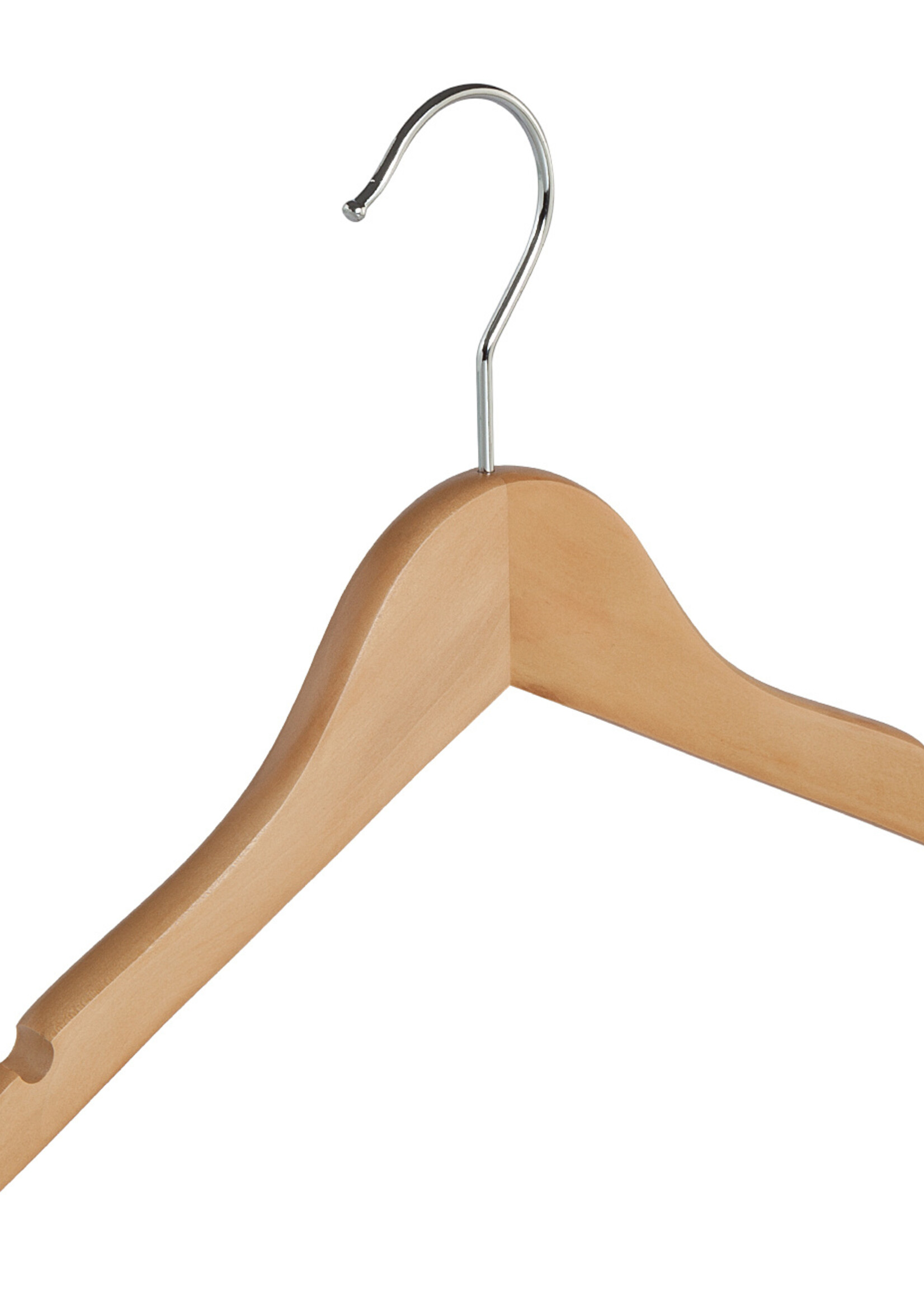 Kledinghanger - Baby - 7301BA - 50 Stuks - Blousehanger - Shirthanger - Lotushout - Naturel Gelakt - Vlak Model - Rokinkepingen - 28 cm - Kleerhanger - Babybügel