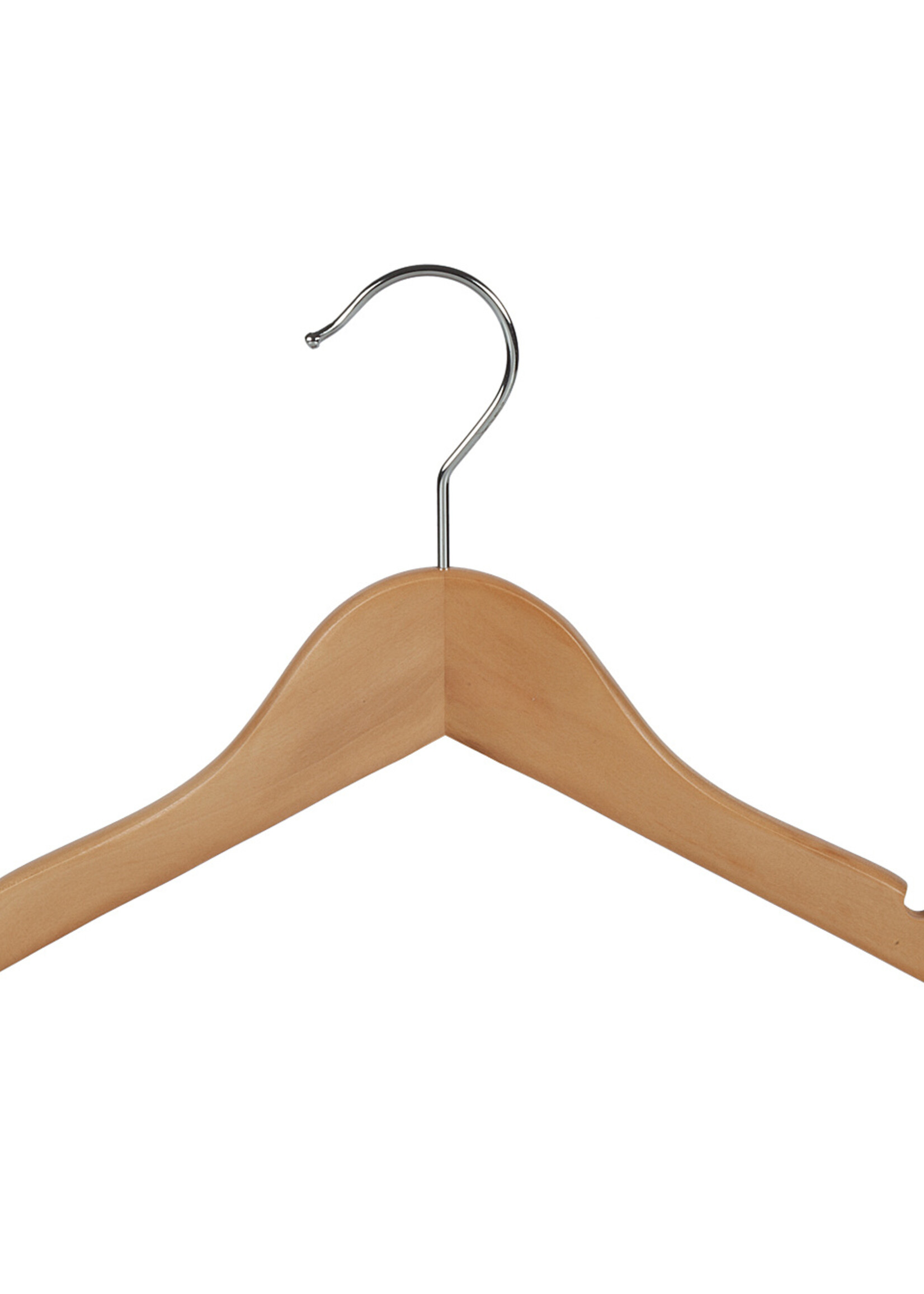 Kledinghanger - Baby - 7301BA - 50 Stuks - Blousehanger - Shirthanger - Lotushout - Naturel Gelakt - Vlak Model - Rokinkepingen - 28 cm - Kleerhanger - Babybügel
