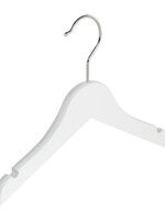 Kledinghanger - Baby - 7301BA - 50 Stuks - Blousehanger - Shirthanger - Lotushout - Wit Gelakt - Vlak Model - Rokinkepingen - 28 cm - Kleerhanger - Babyhanger