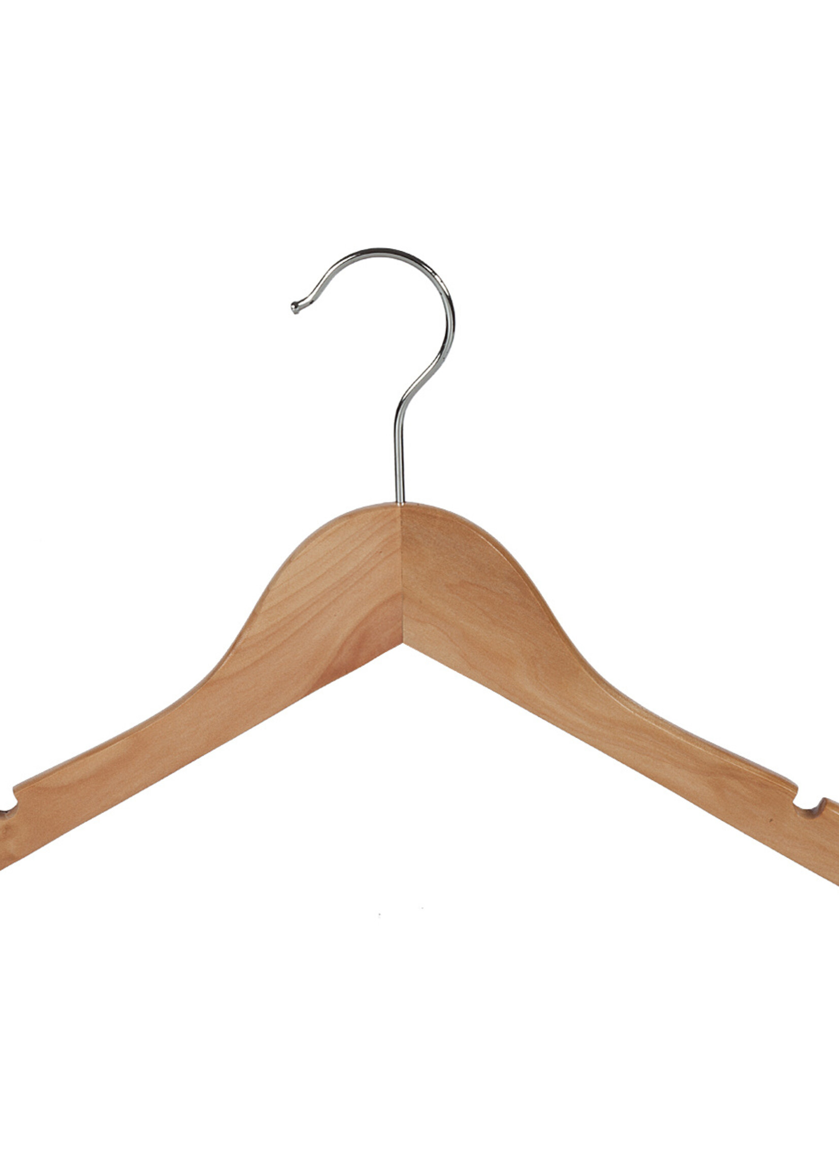 Kledinghanger - Kinderen - 7302BA - 20 Stuks - Blousehanger - Shirthanger - Lotushout - Naturel Gelakt - Vlak Model - Rokinkepingen - 32 cm - Kleerhanger - Kinderhanger