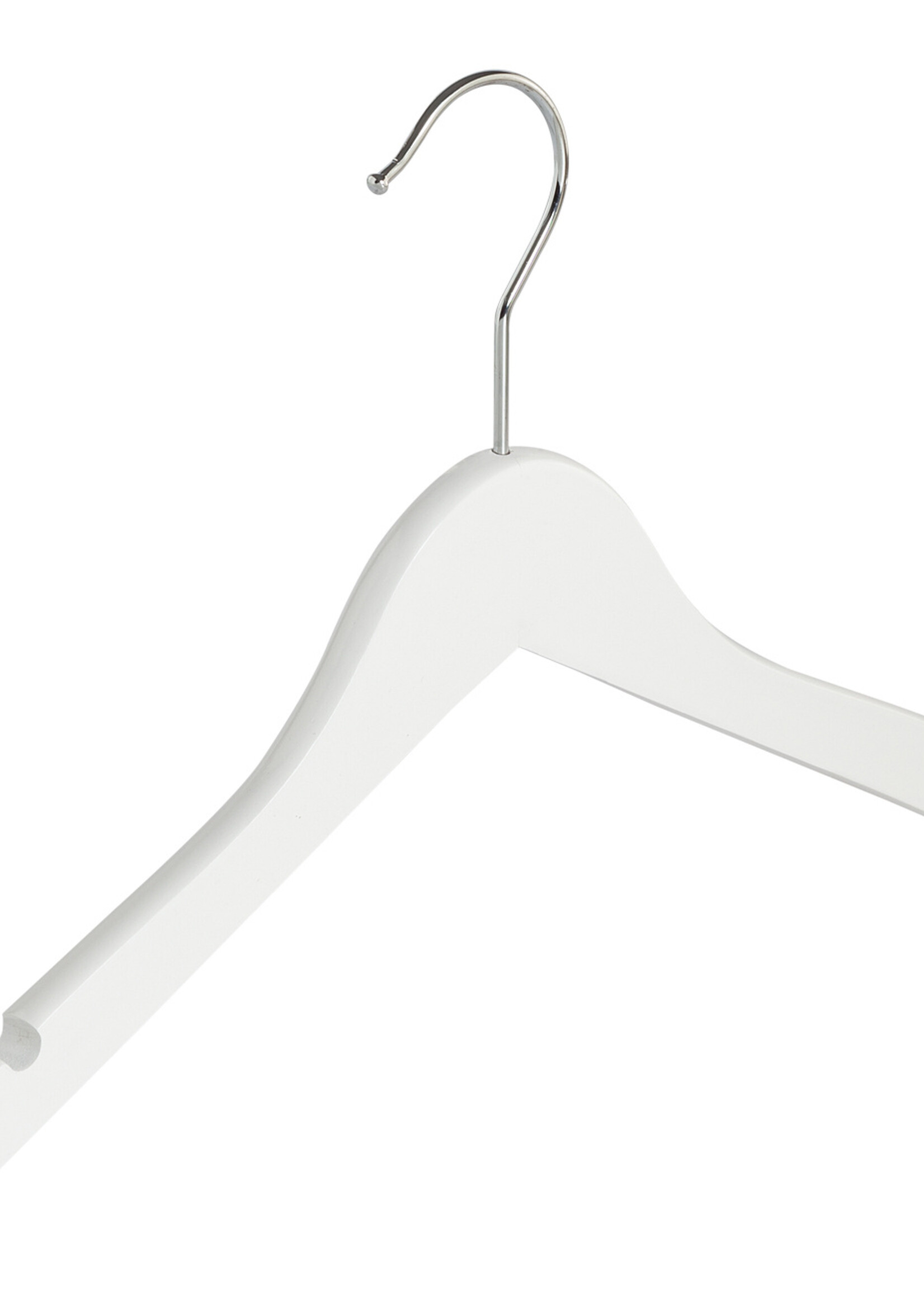 Kledinghanger - Kinderen - 7302BA - 20 Stuks - Blousehanger - Shirthanger - Lotushout - Wit Gelakt - Vlak Model - Rokinkepingen - 32 cm - Kleerhanger - Kinderhanger