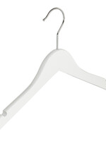 Kledinghanger - Kinderen - 7302BA - 40 Stuks - Blousehanger - Shirthanger - Lotushout - Wit Gelakt - Vlak Model - Rokinkepingen - 32 cm - Kleerhanger - Kinderhanger