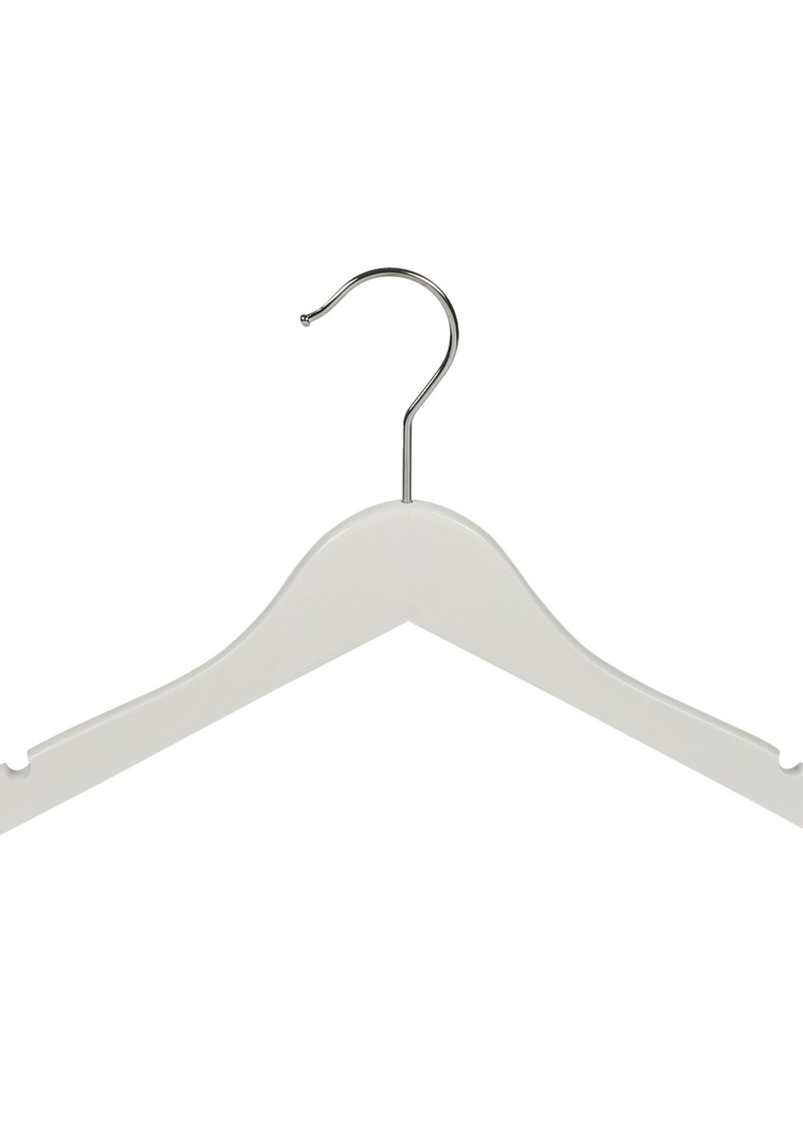 Kledinghanger - Kinderen - 7302BA - 50 Stuks - Blousehanger - Shirthanger - Lotushout - Wit Gelakt - Vlak Model - Rokinkepingen - 32 cm - Kleerhanger - Kinderhanger