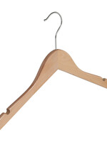Kledinghanger - Kinderen - 7304BA - 20 Stuks - Blousehanger - Shirthanger - Lotushout - Naturel Gelakt - Vlak Model - Rokinkepingen - 36 cm - Kleerhanger - Kinderhanger